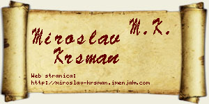 Miroslav Krsman vizit kartica